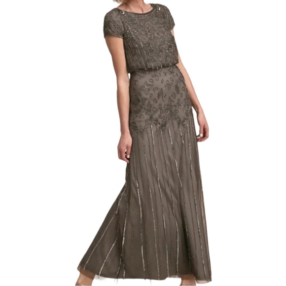 Adrianna Papell x BHLDN Wyatt 2/XS & 6/Sm Gray Embellished MOB MOG Formal Gown - Picture 6 of 6